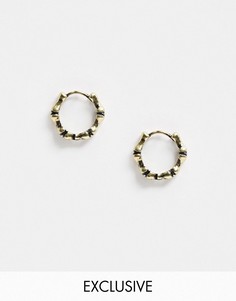 Золотистые серьги-кольца Reclaimed Vintage inspired-Золотой