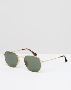 Солнцезащитные очки с плоскими линзами в золотистой оправе Ray-Ban-Золотой