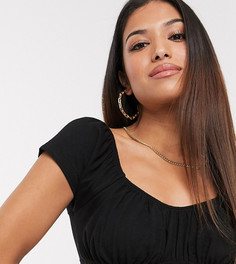Черный кроп-топ со сборками ASOS DESIGN Petite