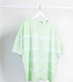 Oversized-футболка в полоску тай-дай ASOS DESIGN Curve-Зеленый