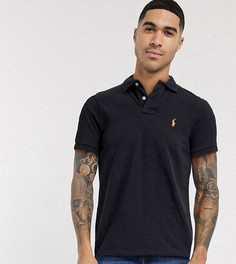 Эксклюзивное черное поло зауженного кроя с золотистым логотипом Polo Ralph Lauren x ASOS-Черный