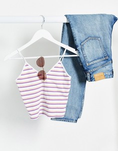 Кроп-топ в полоску Monki-Розовый