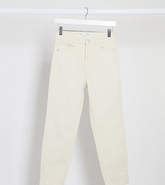 Светло-бежевые узкие джинсы стретч в винтажном стиле Stradivarius Petite-Белый