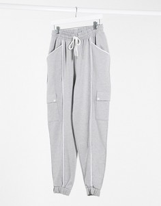 Джоггеры с контрастной отделкой ASOS DESIGN-Серый
