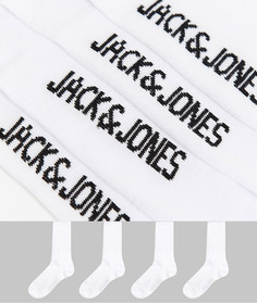 4 пары белых теннисных носков Jack & Jones-Белый