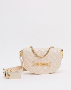 Стеганая сумка через плечо цвета слоновой кости Love Moschino-Кремовый