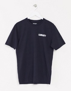 Темно-синяя футболка с логотипом Carhartt WIP-Темно-синий