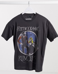 Футболка с надписью "Fleetwood Mac" ASOS DESIGN-Серый