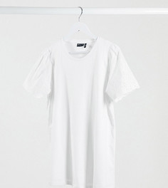 Белая футболка для кормления с вышивкой ришелье на рукавах ASOS DESIGN Maternity-Белый