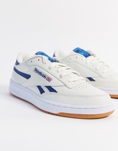 Кроссовки с синим логотипом Reebok Club C Revenge-Белый
