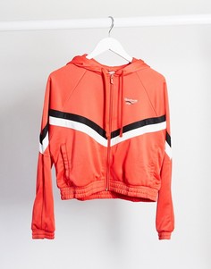 Худи красного цвета на молнии с полосками Reebok-Красный