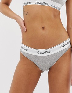 Хлопковые плавки-бикини Calvin Klein-Серый
