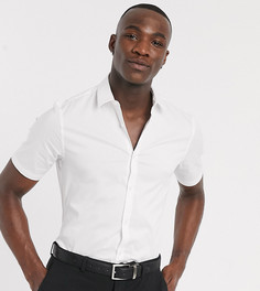 Белая узкая рубашка с короткими рукавами ASOS DESIGN Tall-Белый