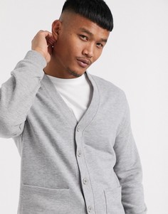 Серый кардиган из меланжевого трикотажа ASOS DESIGN