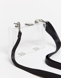 Прозрачная пластмассовая сумка мини с черным ремешком ASOS DESIGN-Очистить