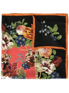 Dolce & Gabbana платок с цветочным принтом и логотипом