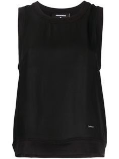 Dsquared2 шифоновый топ со вставкой из джерси