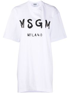 MSGM длинная футболка с логотипом