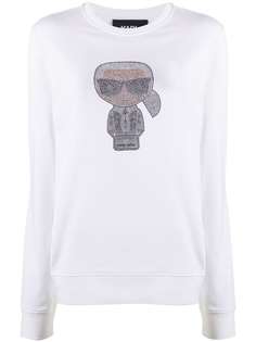 Karl Lagerfeld толстовка Ikonik Karl со стразами