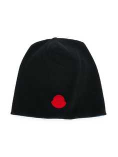 Moncler Kids logo patch beanie