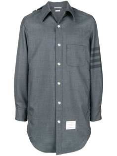 Thom Browne куртка-рубашка с капюшоном с 4 полосками