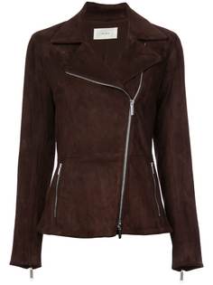 The Row paylee asymmetric suede biker jacket