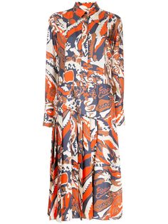 Victoria Beckham платье-рубашка с абстрактным принтом