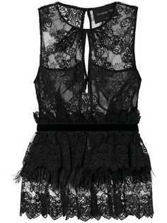 Christian Pellizzari lace peplum top