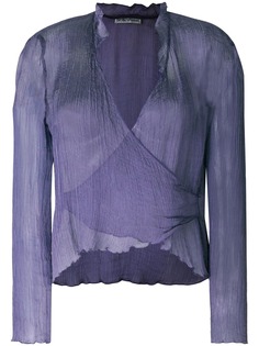 Giorgio Armani Pre-Owned прозрачная блузка с запахом спереди