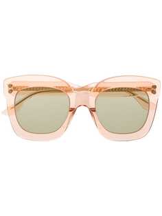 Bottega Veneta Eyewear солнцезащитные очки в прозрачной массивной оправе