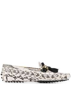 Tods лоферы с тиснением под змеиную кожу Tod`S