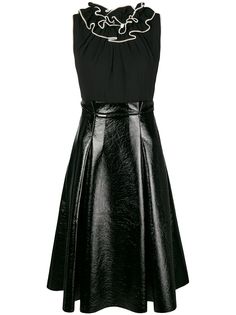 Three Floor flared ruffled dress