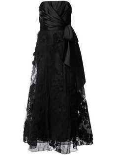 Marchesa Notte кружевное платье с декоративным узлом
