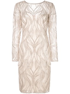 Tadashi Shoji вечернее платье с баской и цветочным декором с пайетками