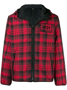 Nº21 checked hooded jacket