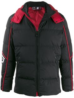 Plein Sport стеганая куртка с капюшоном