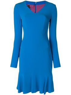 Talbot Runhof fitted V-neck dress