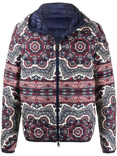 Moncler двусторонний пуховик с принтом