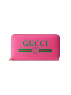 Gucci кошелек на молнии с принтом логотипа
