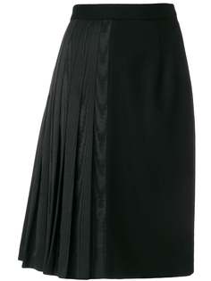Thom Browne Moire Half Pleated Pencil Skirt