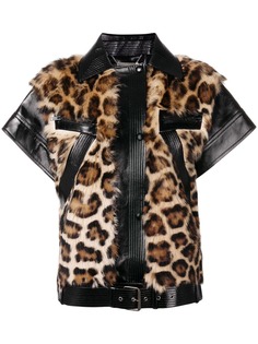 Givenchy жилет на молнии с леопардовым принтом