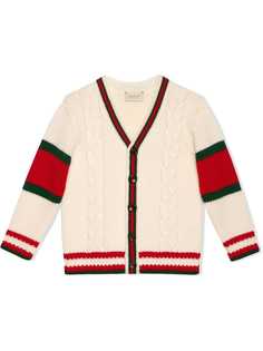Gucci Kids Childrens cable knit wool cardigan