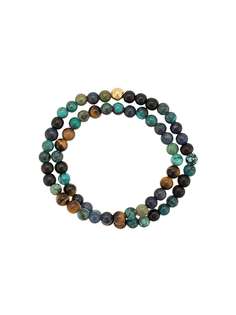 Nialaya Jewelry браслет с тигровым глазом и бирюзой