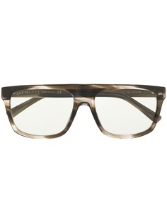 Gucci Eyewear солнцезащитные очки в прямоугольной оправе