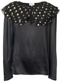 Valentino Pre-Owned атласная блузка с оборками