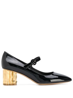 Salvatore Ferragamo туфли Мэри Джейн на наборном каблуке