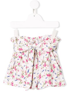 Monnalisa шорты с поясом и цветочным принтом