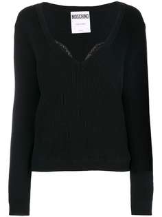 Moschino lace detail sweater