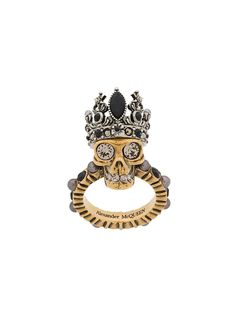 Alexander McQueen кольцо Queen Skull