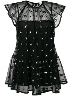 RedValentino декорированная полупрозрачная блузка